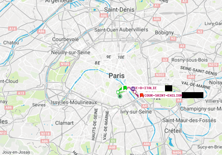 plan itinéraire ratp de Place d