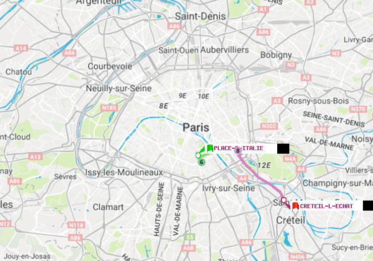 plan itinéraire ratp de Place d