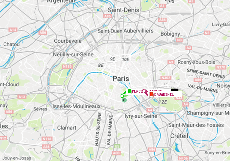 plan itinéraire ratp de Place d