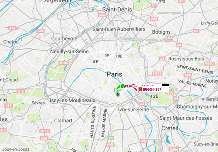plan itinéraire ratp de Place d