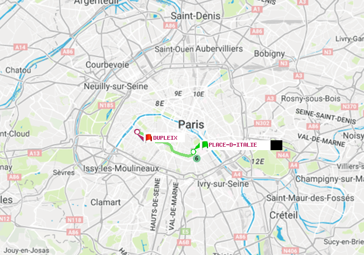 plan itinéraire ratp de Place d