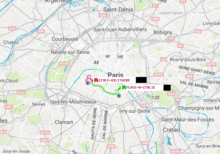 plan itinéraire ratp de Place d