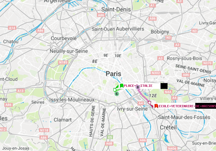 plan itinéraire ratp de Place d