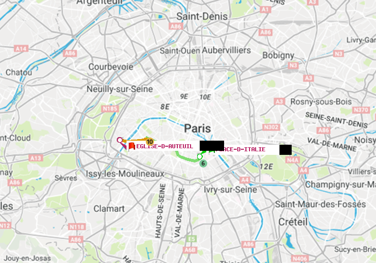plan itinéraire ratp de Place d