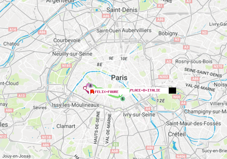 plan itinéraire ratp de Place d