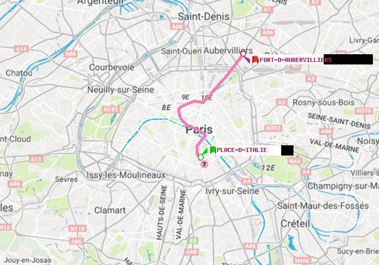 plan itinéraire ratp de Place d