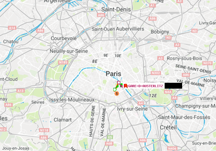 plan itinéraire ratp de Place d