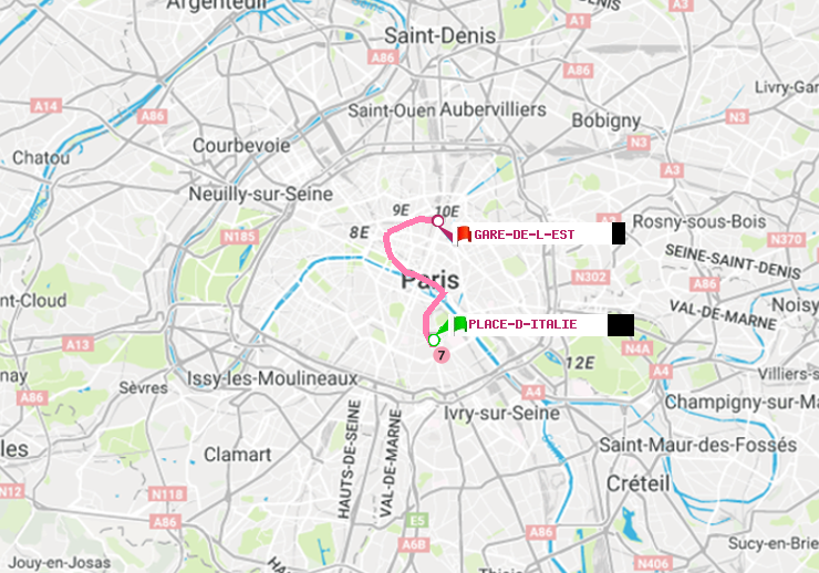 plan itinéraire ratp de Place d