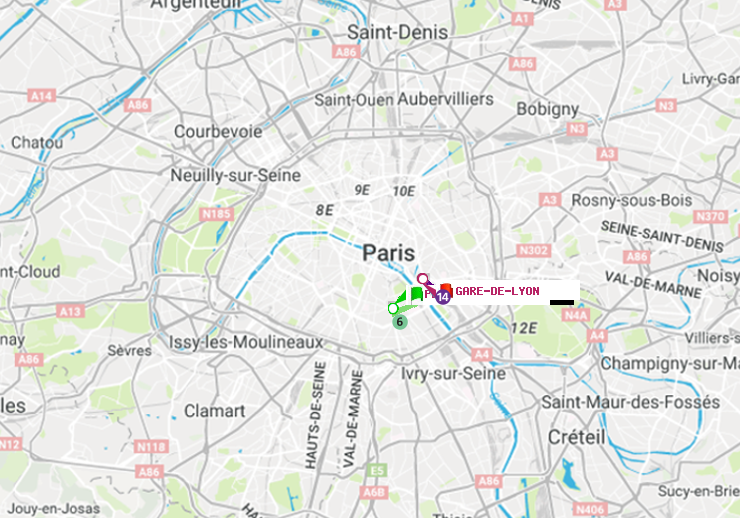plan itinéraire ratp de Place d
