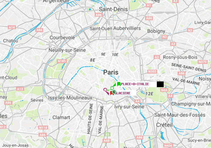 plan itinéraire ratp de Place d