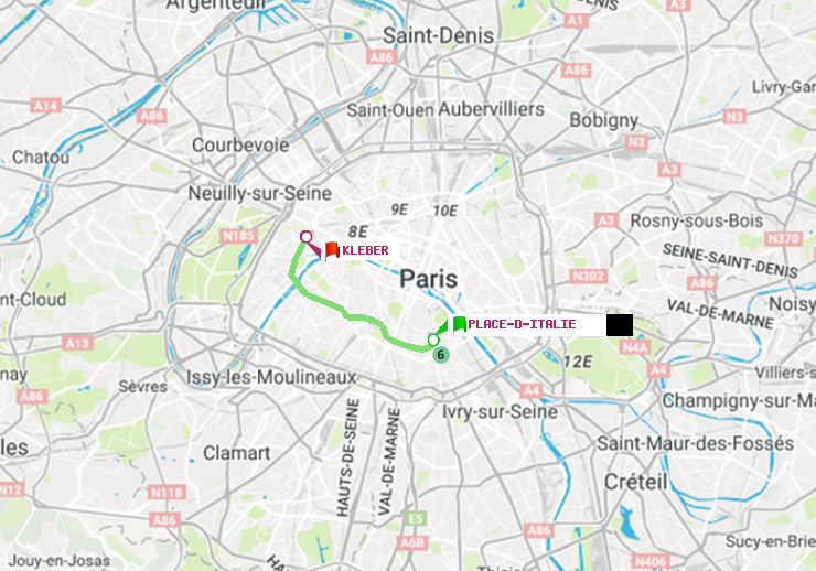 plan itinéraire ratp de Place d