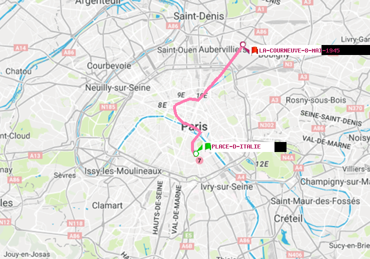 plan itinéraire ratp de Place d