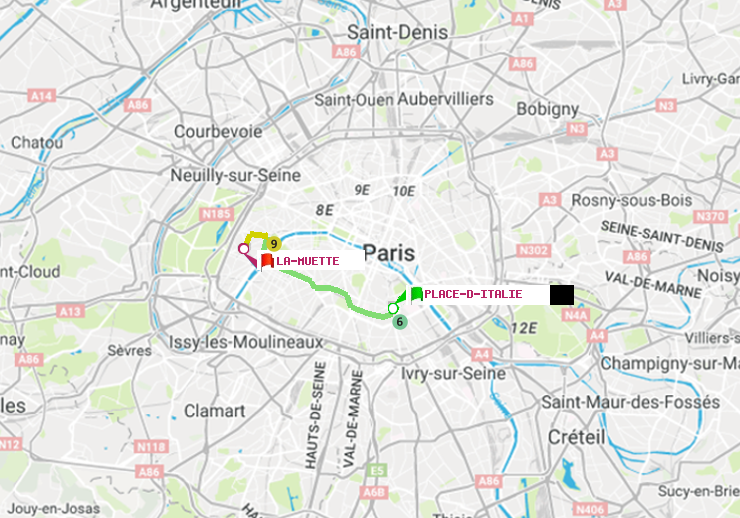 plan itinéraire ratp de Place d