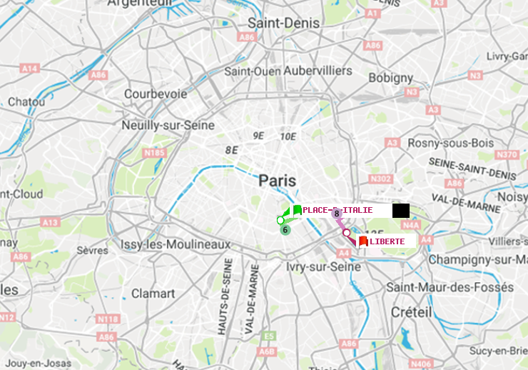 plan itinéraire ratp de Place d