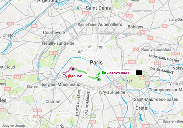 plan itinéraire ratp de Place d