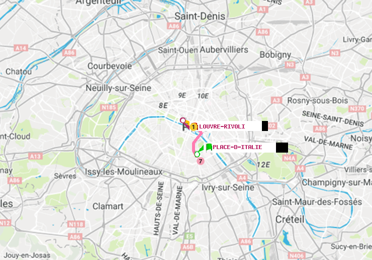 plan itinéraire ratp de Place d