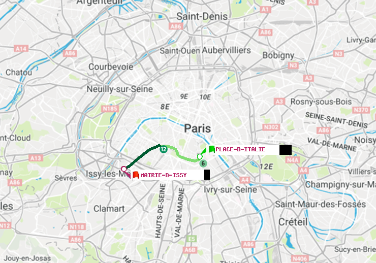 plan itinéraire ratp de Place d