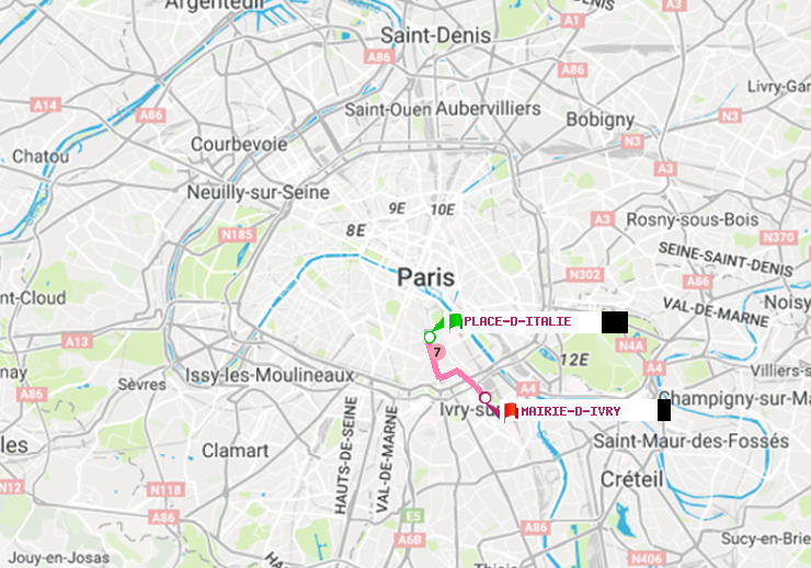 plan itinéraire ratp de Place d