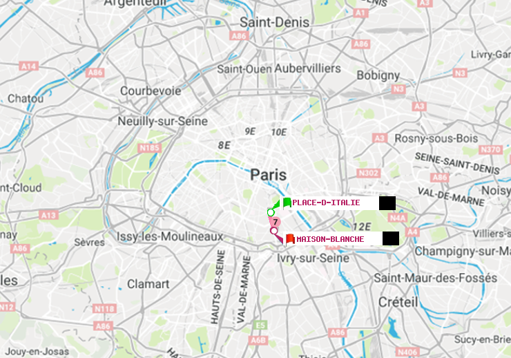 plan itinéraire ratp de Place d