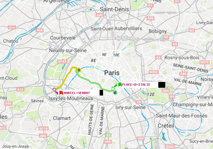plan itinéraire ratp de Place d