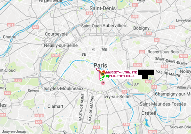 plan itinéraire ratp de Place d