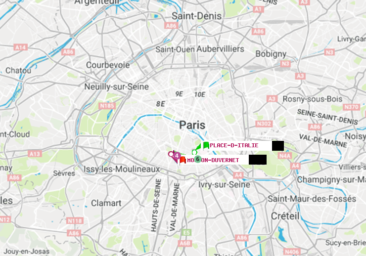 plan itinéraire ratp de Place d