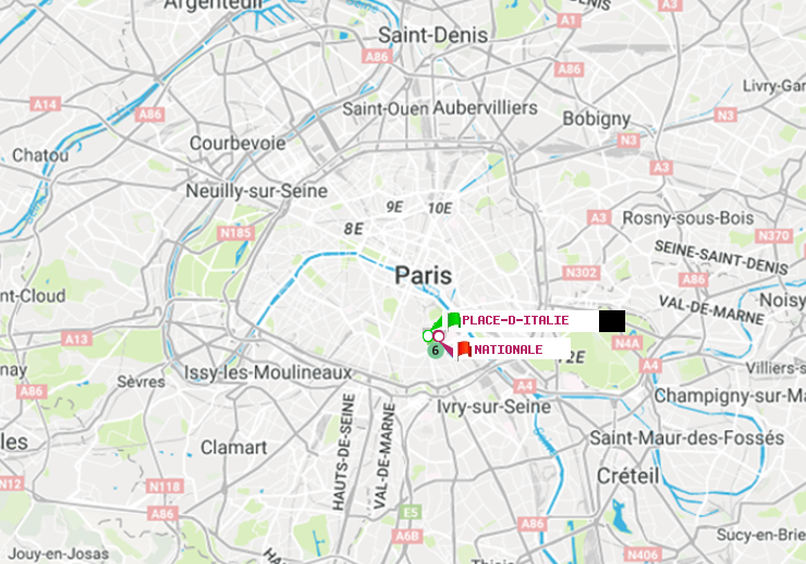 plan itinéraire ratp de Place d