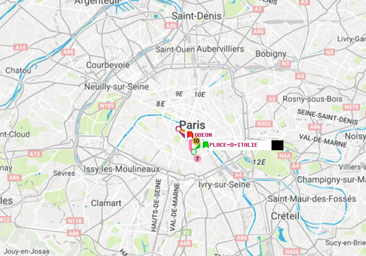 plan itinéraire ratp de Place d
