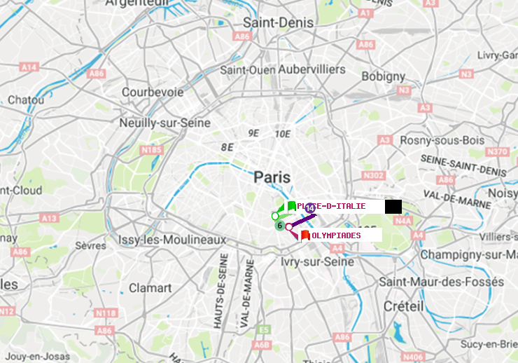 plan itinéraire ratp de Place d