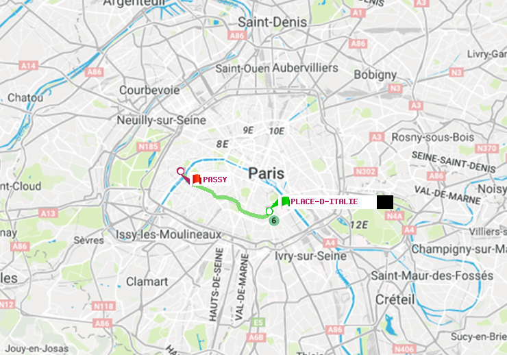 plan itinéraire ratp de Place d