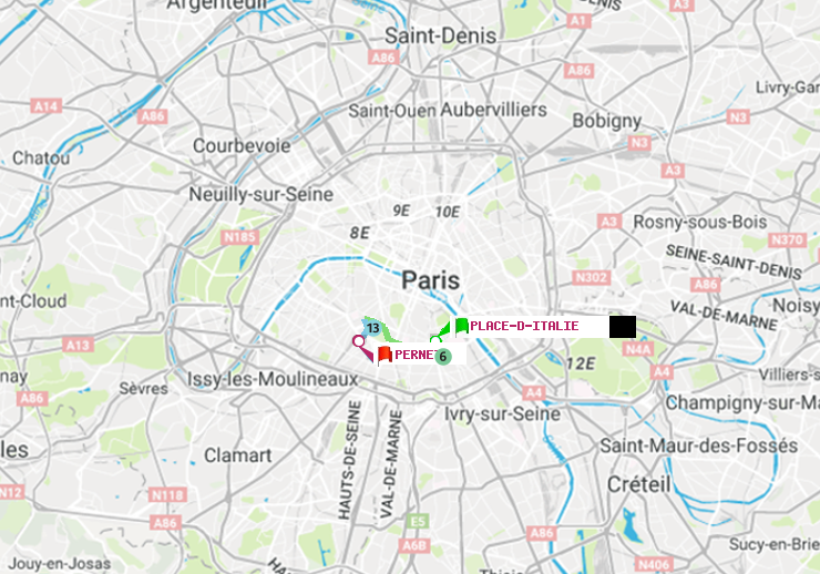 plan itinéraire ratp de Place d