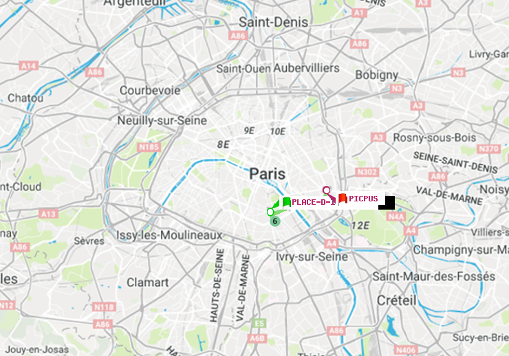 plan itinéraire ratp de Place d
