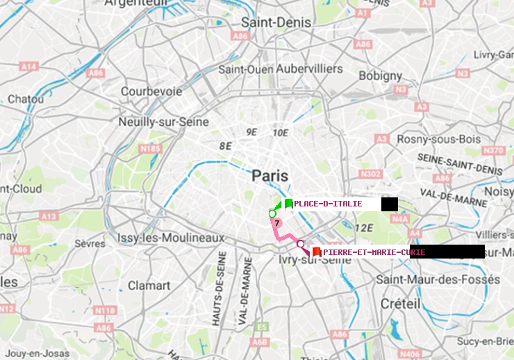 plan itinéraire ratp de Place d