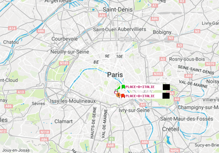 plan itinéraire ratp de Place d