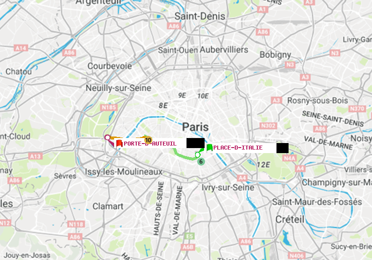 plan itinéraire ratp de Place d