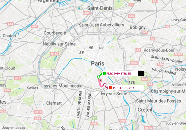 plan itinéraire ratp de Place d