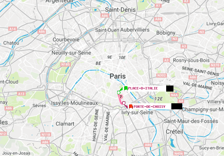 plan itinéraire ratp de Place d