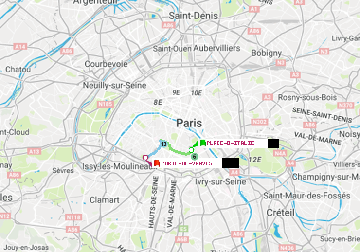 plan itinéraire ratp de Place d