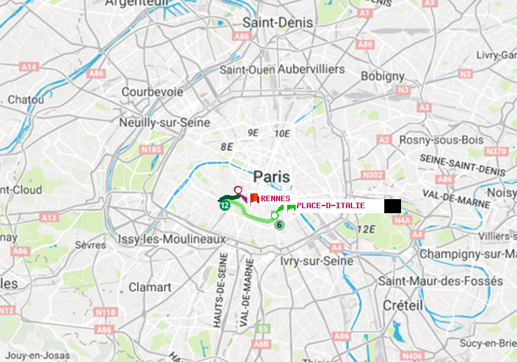 plan itinéraire ratp de Place d