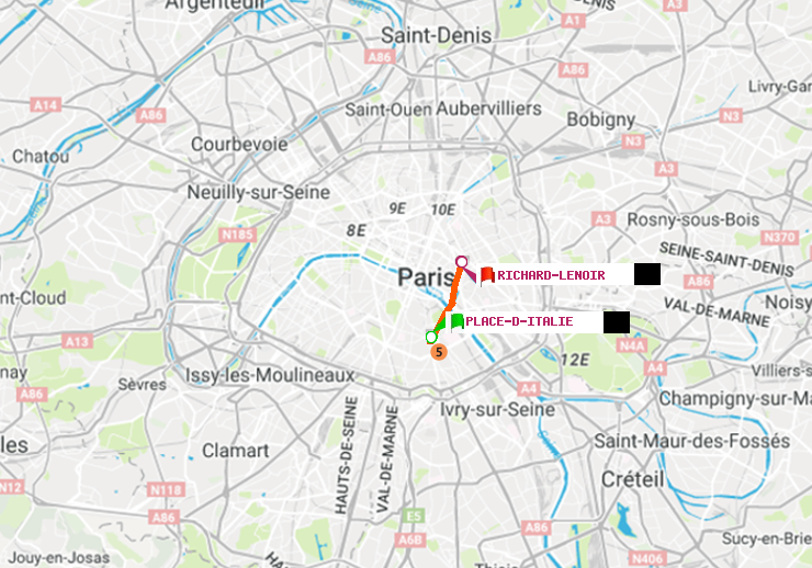 plan itinéraire ratp de Place d