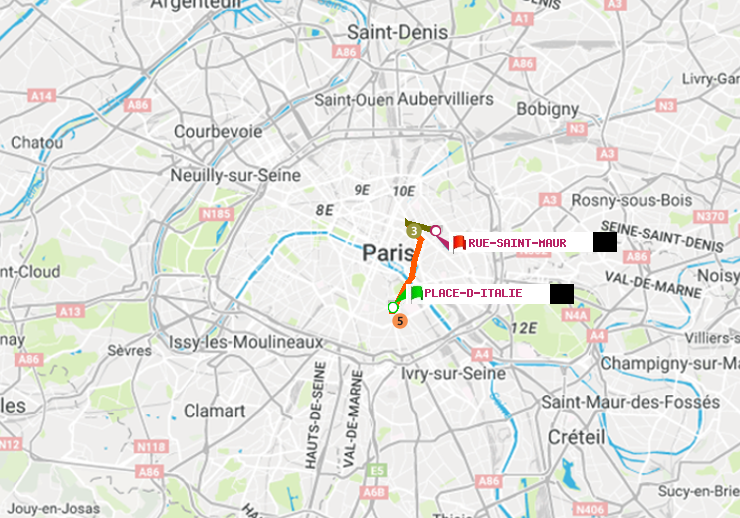 plan itinéraire ratp de Place d