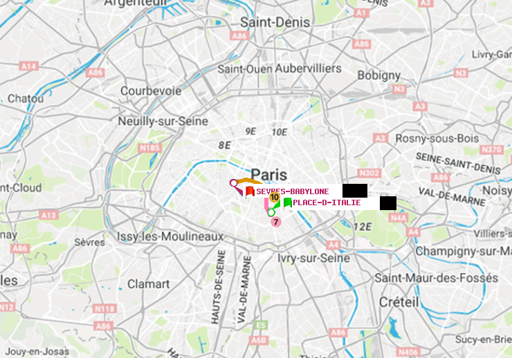 plan itinéraire ratp de Place d