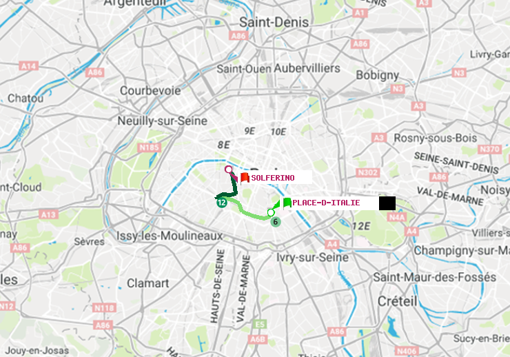 plan itinéraire ratp de Place d
