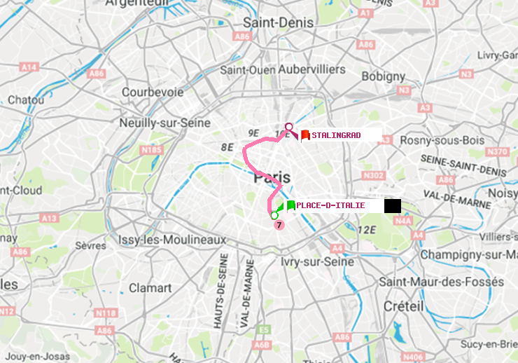 plan itinéraire ratp de Place d