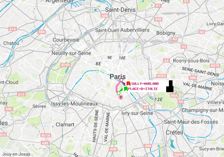 plan itinéraire ratp de Place d