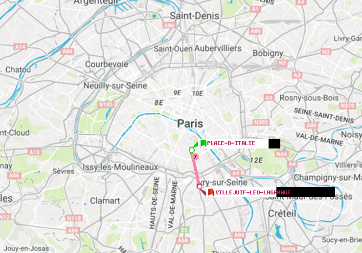 plan itinéraire ratp de Place d