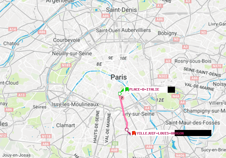 plan itinéraire ratp de Place d