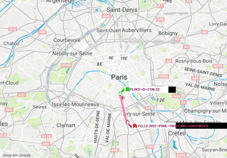plan itinéraire ratp de Place d