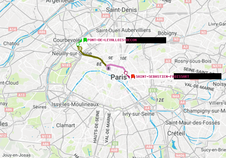 plan itinéraire ratp de Pont de Levallois-Bécon à Saint-Sébastien-Froissart
