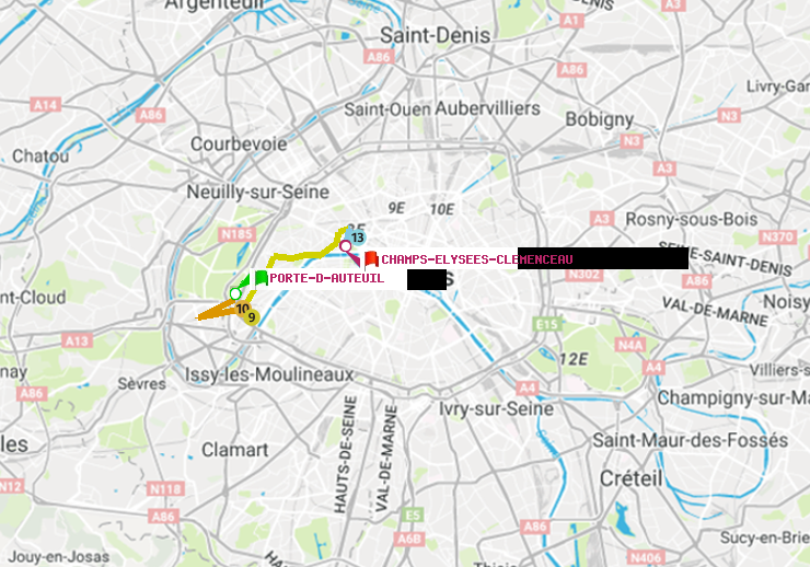 plan itinéraire ratp de Porte d